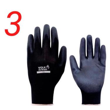 Imagem de Kit 3 Luva Multitato Mecânico Tato Precisão Emborrachada Pu - VOLK, P(