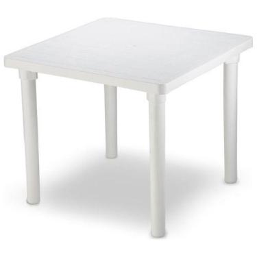 Imagem de Mesa Mor Plástica Quadrada Desmontável Branco, Branco