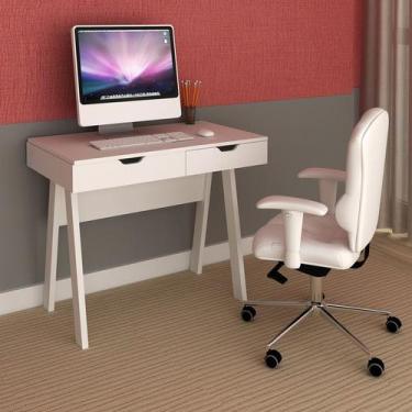 Imagem de Penteadeira Escrivaninha com Espelho e 1 Gaveta PE2019 Branca Tecnomob