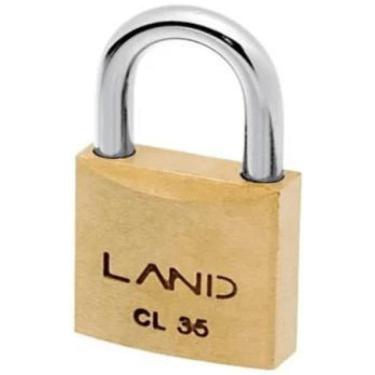 Imagem de Cadeado Land Cl 35Mm Latão Maciço 2 Chaves Para Portão