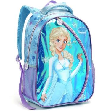Imagem de Mochila Escolar Infantil  Frozen Seanite Holográfica Menina Feminina -