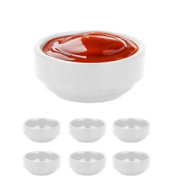 Imagem de 6un Ramekin molheira redonda melamina branca p/ molho 30ml - Unyhome