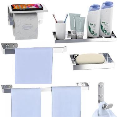 Imagem de Kit Acessórios Para Banheiro 6 Peças Cromado SF.MAX - ShopForte