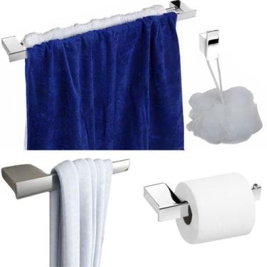 Imagem de Kit Acessórios Para Banheiro 4 Peças Duplo Cromado SF.Master - ShopFor
