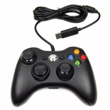 Imagem de Controle Usb Com Fio Compatível com Xbox 360 Computador Notebook Preto