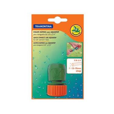 Imagem de Engate Rápido Tramontina c/ Aquastop p/ Mangueira 5/8" e 3/4"