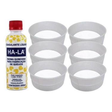 Imagem de Coalho Líquido Ha-la 200ml + 6 Formas Queijo Canastra 1kg - COMBO