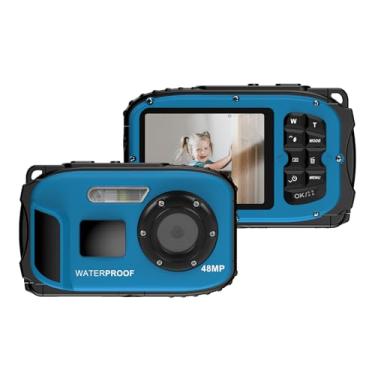 Imagem de Câmera Digital Infantil 1080P Câmera de Vídeo Digital de 48MP, Câmera de Vídeo Selfie, Tela IPS de 2,4 Polegadas Com Foco Automático Câmera Com Zoom Digital 4X para Crianças (Azul)
