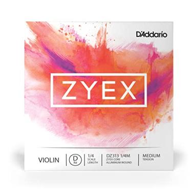 Imagem de D'Addario Zyex Corda única D para violino, escala 1/4, tensão média