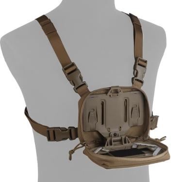 Imagem de Zhongren Suporte de telefone tático Molle dobrável para navegação universal com suporte de telefone com colete peitoral bolsa para paintball ao ar livre airsoft caça jogo corrida e caminhada