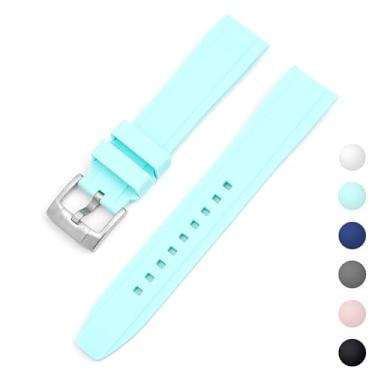 Imagem de Sunnyson Pulseira de relógio macia compatível com Casio duro, pulseiras de silicone de 22 mm compatíveis com Casio MDV106-1AV 200 M WR Relógio de mergulho preto (MDV106-1A) para homens e mulheres