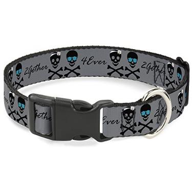 Imagem de Buckle-Down Colar com clipe de plástico PC-W30003-NM, 1,27 cm de largura - ajusta-se a 8-30,48 cm de pescoço, caveiras