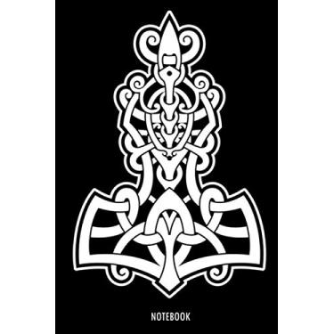 Imagem de Notebook: Thor's Hammer Mjolnir Norse Mythology Vikings Blank Lined Notebook Journal or Diary