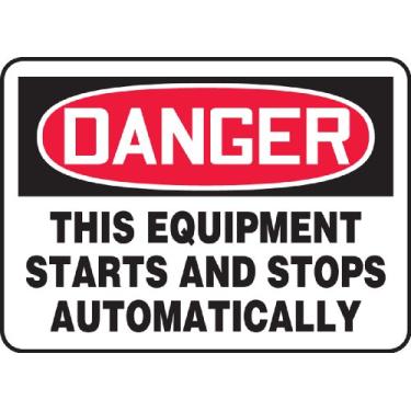 Imagem de Accuform Placa de segurança "Danger This Equipment Starts and Stops Automatically", Accu-Shield™, 19 x 25 cm (MEQM087XP)