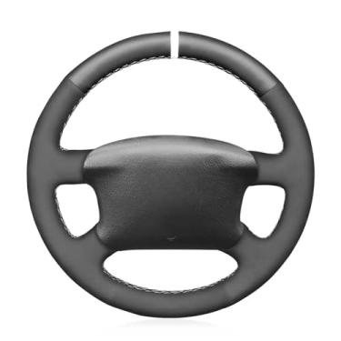 Imagem de MEWANT Capa de volante de carro de couro real + camurça costurada à mão para Volkswagen Golf 4 1997-2004/Passat B5 1997-2005/Passat Variant 1997-2004/Bora 1998-2001/ T4/T5