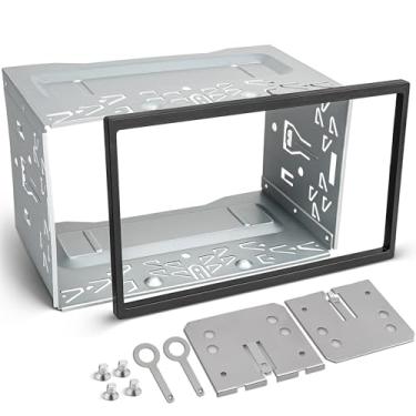Imagem de NuIth Kit de painel de metal duplo Din para Volkswagen 1998-2009, kit de montagem de gaiola de manga de rádio, estrutura de manga de montagem estéreo, suporte de montagem de fáscia de metal