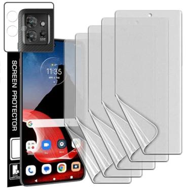 Imagem de TUFF STONE [5+2] 5 películas protetoras de tela de TPU antirreflexo (fosco) + 2 protetores de lente compatíveis com [Lenovo] Motorola ThinkPhone 5G 2023 fácil de instalar [ajuste perfeito para tela 3D