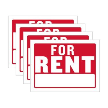 Imagem de Pacote com 4 placas para aluguel 23 x 30 cm - Sinalização interna e externa de polipropileno impermeável para casas, apartamentos, empresas e carros