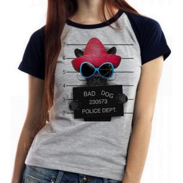 Imagem de Camiseta Baby Look Blusa Feminina Bad Dog cachorro cão Police Dept - E