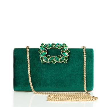 Imagem de BABEYOND Bolsas clutch para mulheres – Bolsa de veludo para noite adornada de cristal para festa de noiva, formatura, casamento, Verde