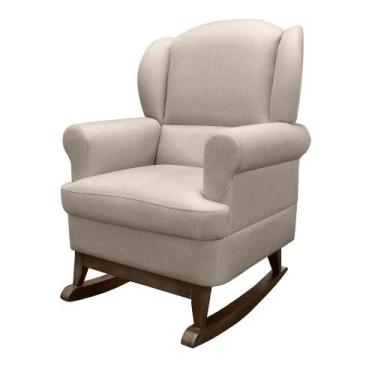 Imagem de Poltrona de Amamentação Balanço Pé Canoa Eros 75cm Linho Bege - Sallar