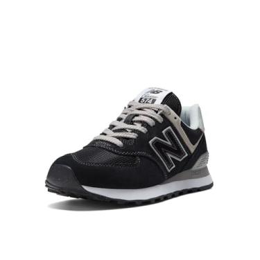 Imagem de New Balance Tênis feminino 574 V2 Essential, Preto com branco, 11