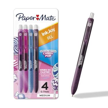 Imagem de Paper Mate Canetas de gel InkJoy Candy Pop cores médias (0,7 mm) ponta retrátil 4 unidades