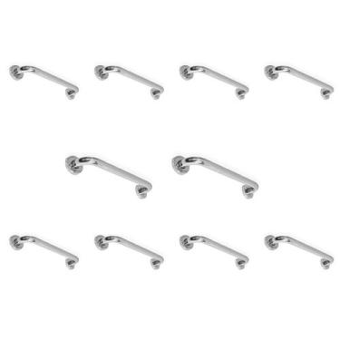 Imagem de Alça Barra Apoio Kit 10 Uni Banheiro 30cm Idoso Suporte Anti Queda Evi