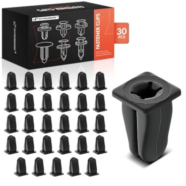 Imagem de A-Premium 30 peças de nylon branco capota ventilação porca guarnição clipe rebite compatível com modelos Mercedes-Benz e BMW - para furo de 6,5 mm x 7 mm