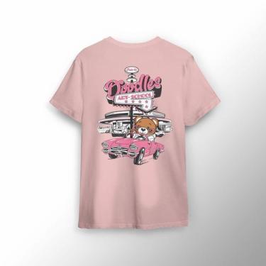 Imagem de Camiseta Estampada com Urso com Carro Rosa - Lobo Sete, M, Rosa