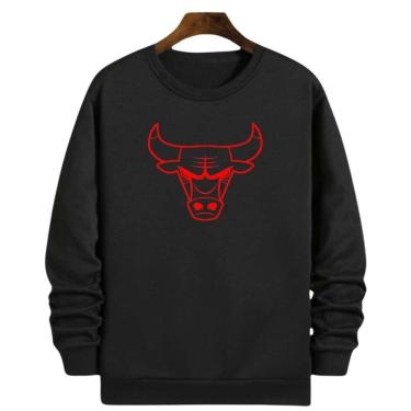 Imagem de Blusa Moletom Gola Basquete Chicago Logo Bullss 23 Basketball