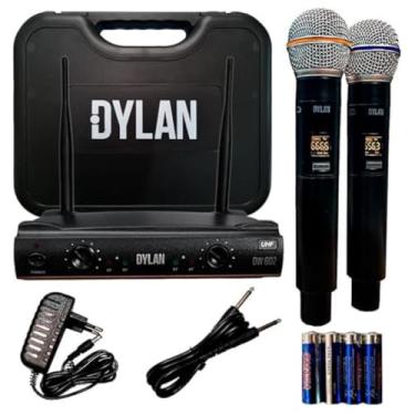 Imagem de Microfone De Mão Duplo Sem Fio Dylan 26 Canais DW-602 Max