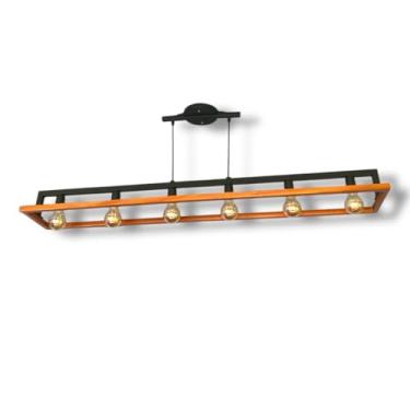 Imagem de Lustre madeira Peroba Rosa Estilo Industrial 120cm