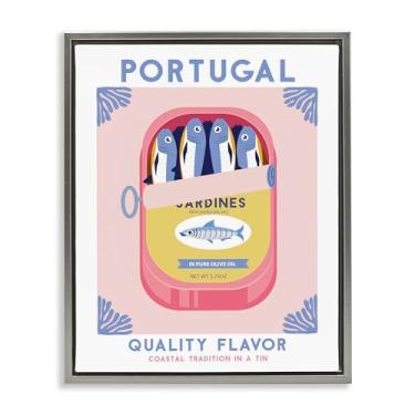Imagem de Stupell Industries Arte de parede em tela emoldurada de lata de sardinha de Portugal por Omar Escalante, 25 x 31