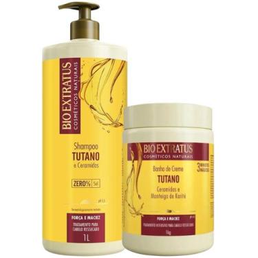 Imagem de kit 1 Shampoo 1 Banho creme Força e Maciez Tutano1 L - BIOEXTRATUS