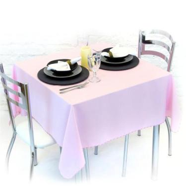 Imagem de Toalha de Mesa Quadrada 4 Lugares 1,40 x 1,40 Lisa - Cozzilar, Rosa