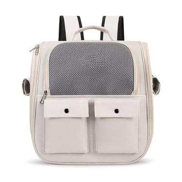 Imagem de Bolsa de Transporte Pet Avião Viagem Mala para Cachorros e Gato Cabine mochila(Branco)