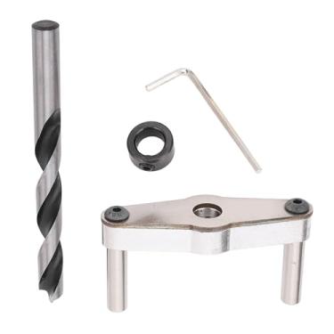 Imagem de Kit de gabarito de cavilha para suporte de prateleira flutuante, guia de broca para furos retos, gabarito de cavilha autocentralizante, ferramenta para trabalhar madeira (6mm)