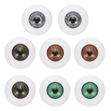 Imagem de PATIKIL Olhos de boneca de 24 mm, 8 peças de olhos acrílicos realistas de plástico para bonecas, máscaras, adereços de Halloween, artesanato, vermelho, marrom, verde/azul escuro, cinza, azul e verde