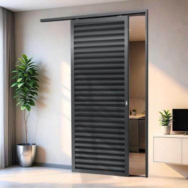 Imagem de Porta de Correr Suspensa 210cm X 70cm Veneziana Dir L.25 Brimak Cinza