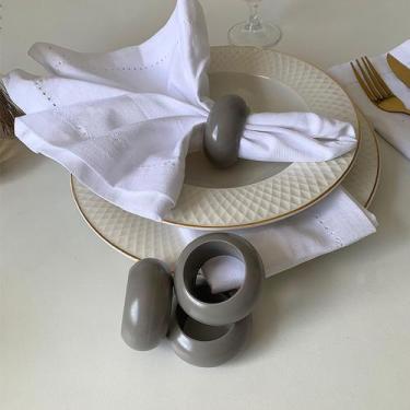 Imagem de kit 12 Anel Porta Guardanapo Argola Mesa Posta 6cm Lisa Ka - IDEALIZA,