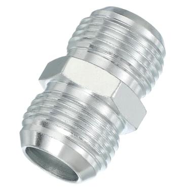 Imagem de PATIKIL Conectores de mamilo redutores hexagonais Adaptador de tubo macho 1 1/40.6 cm alargador 37° JIC x 1 1/40.6 cm BSPT adaptador reto macho, adaptador de bico redutor de encaixe de tubulação