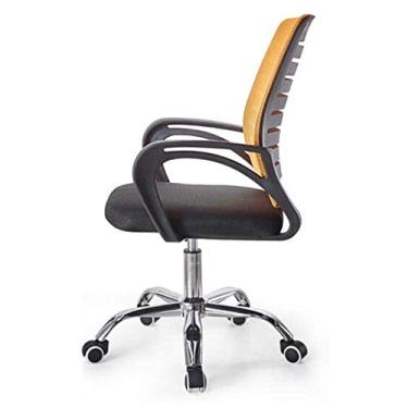 Imagem de Cadeiras de malha para escritório, encosto médio, suporte lombar, cadeira de mesa, cadeiras de computador com apoio de braço ergonômicas (cor: preto)