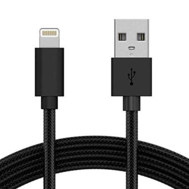 Imagem de Cabo Preto Reforçado 1 Metro Para Iphone 13 Pro Max