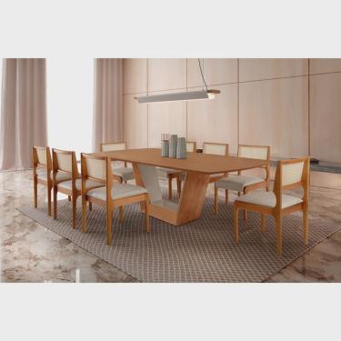 Imagem de Mesa Cristal 2200 X 1100 com 8 Cadeiras Bari