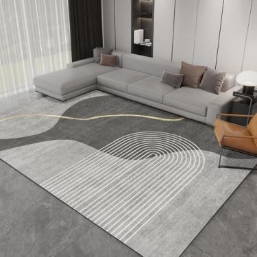 Imagem de Tapete cinza para sala de estar, tapete grande para quarto, tapete macio para cabeceira, tapete minimalista para decoração de casa, AD1733, QD, A, 300x400CM