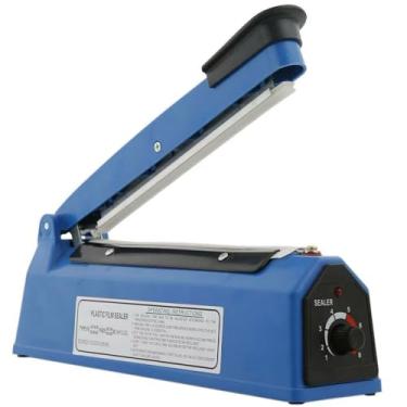 Imagem de Seladora Manual de Plástico, 22cm x 11cm, 150W, Azul, para Embalagens PP/PE, 220V