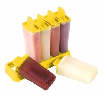 Imagem de 12 Formas Para Sorvete Picolé Cores - BPA Free(Amarelo)