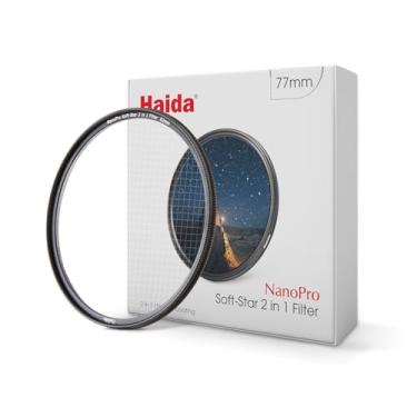 Imagem de Haida Filtro de efeito 2 em 1 Soft-Star 77 mm, filtro de vidro óptico rosqueado para lente de câmera, estrela de 4 pontos + foco suave (série Nanopro)
