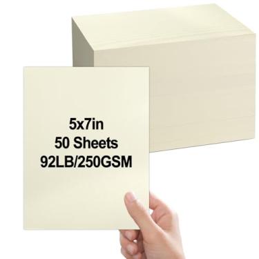 Imagem de party greeting 50 folhas de cartão de convite de linho, 12 x 18 cm, branco, 41,7 kg, 250 g/m2, cartolina, papel texturizado pesado para impressora, cartões de índice, cartões postais, convites de